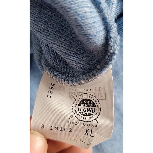 Robert Bruce Mens XL V Neck Sweater Pullover Blue Knit Casual 90s USA NOS NWT - Picture 5 of 13